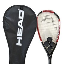 HEAD Nano Ti 110 Squash Racquet With Cover &amp; 4 Tecnifibre 2 Yellow Dot B... - £104.05 GBP