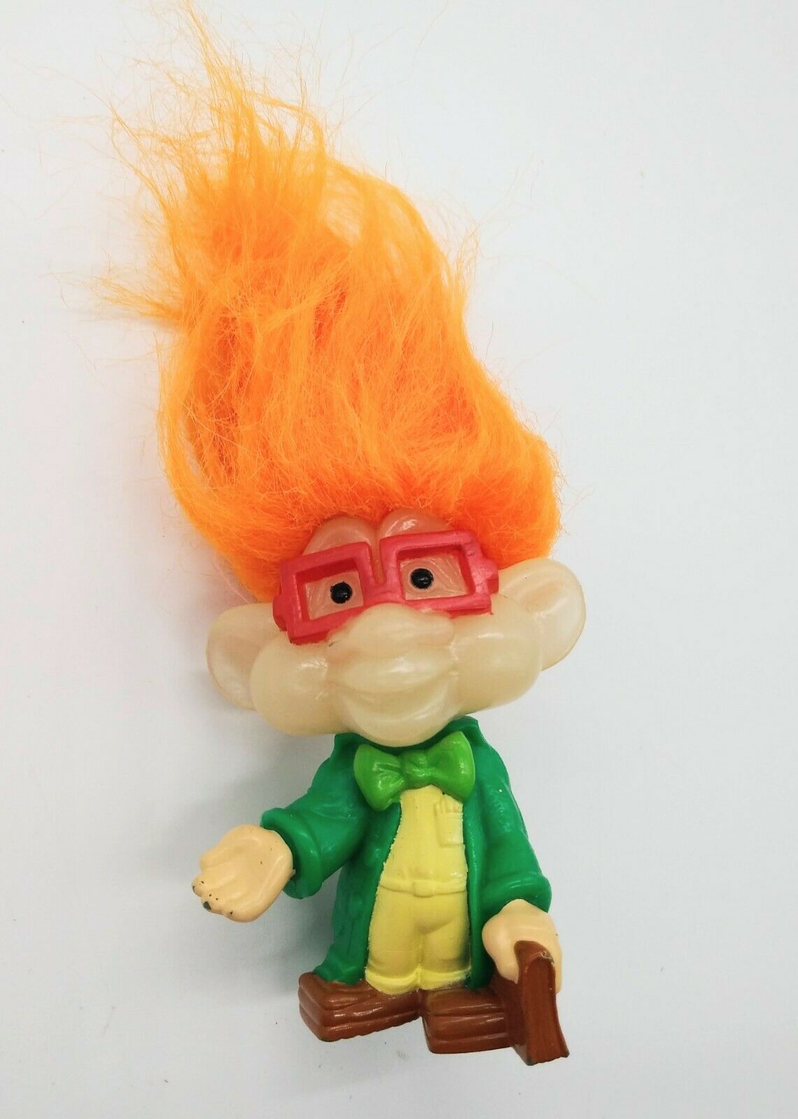 VTG Troll Doll Burger King Kids Club 1993 Glow in the Dark Orange Hair Glasses - $5.89