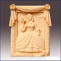 Southern Belle in Rose Frame, Detail of high relief sculpture,Silicone soap Mold - £22.15 GBP