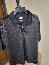 Callaway Mens Black Striped Short Sleeves Comfort Golf Polo T Shirt Size L - £9.64 GBP