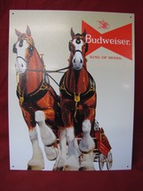 Bud Clydesdale Team Tin Sign- 12-1/2&quot;W x 16&quot;H, Made in USA - £19.70 GBP