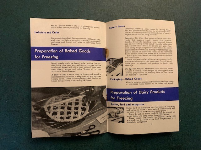 Vintage Manual For Freezing Foods 1950’s “Deepfreeze” Collectible Promo Cookbook Item image 4