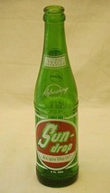 Sun Drop Beverages Soda Pop Bottle Green Glass Red White Lettering 9 oz.... - £17.11 GBP