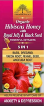 Organic Hibiscus Honey With R0YAL Jelly &amp; Black Seed By Essential Palace 5 In 1 - £18.44 GBP