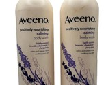 2 Aveeno Positively Nourishing Calming Body Wash with Lavender, Chamomil... - £47.55 GBP