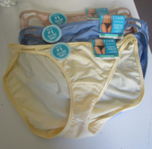 3 Vanity Fair Illumination String Bikini Style 18108 Size 8 Blue Nude Yellow - £17.30 GBP
