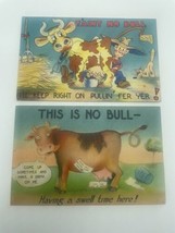 Postcard Vtg Humor Comic This Is No Bull Have A Drink On Me Cow Milk 2 D... - £3.11 GBP