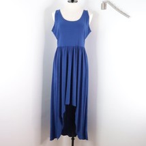 Kate &amp; Mallory Designs Women&#39;s M Solid Blue Sleeveless High-Low Midi Dress - £10.97 GBP