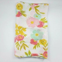 Cloud Island Floral Baby Swaddle Muslin Blanket Flowers Pink Lemonade Girl B44 - £13.46 GBP