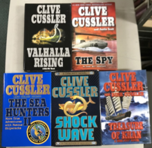 Clive Cussler hardcover The Sea Hunters II Shock Wave The Spy Treasure Of Kha X5 - £19.37 GBP
