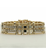 2.10Ct Men&#39;s VVS1/D Round Diamond Link Bracelet 14K Two Tone Over For Gift - $351.36 CAD