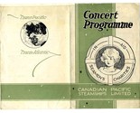 Concert Programme in Aid Seaman&#39;s Charities Canadian Pacific  RMS Montro... - $23.73