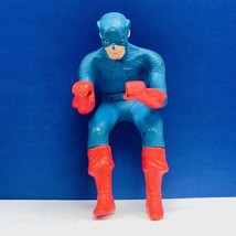Captain America 1982 Ideal marvel comics rubber action figure toy stunt chopper - £58.38 GBP
