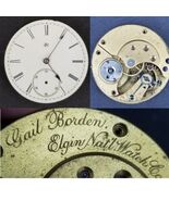 Elgin Natl Watch Co &quot;Gail Borden&quot; pocket movement face hands 10s 11j 1883 - €25,70 EUR