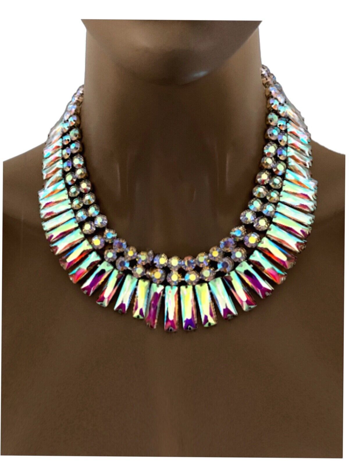 Primary image for Luxurious Aurora Borealis Crystals Evening Cleopatra Statement Necklace Set
