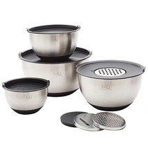 Stainless Steel Mixing Bowls With Lids Set Metal Large Salad Cheese Grater 11 Pc - £37.33 GBP