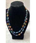 Cookie Lee multicolored Glass Bead Necklace Long Strand Vintage 42&quot; - $25.21