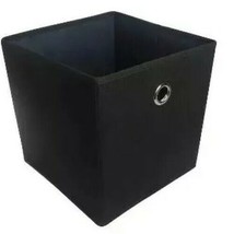 Room Essentials™ ~ 11&quot; Storage Bin ~ Polyester Cube ~ Black ~ Solid Pattern - £17.91 GBP