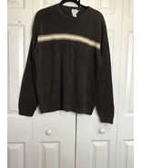 Calvin Klein Men&#39;s Cotton Crewneck Sweater Brown White Stripe Sharp XL X... - $9.50