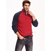 NWT Old Navy Men&#39;s Mock-Neck Performance Fleece Pullover Sweater in Red ... - £23.97 GBP