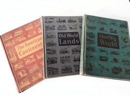 3 Vintage Elementary Geography School Books Silver Burdette Company Illustrated - £50.47 GBP