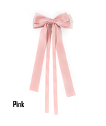 Ribbon Bowknot Hair Clip For Women Girls, Double Bow Long Tassel Barrett... - $7.99