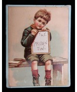 Antique Prudential Insurance Trade Card 1890&#39;s Child w/ Writing Board Ra... - $24.99