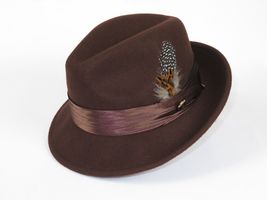 Men Bruno Capelo Hat Australian Wool soft Crushable Fedora Giovani Un101 Brown image 5