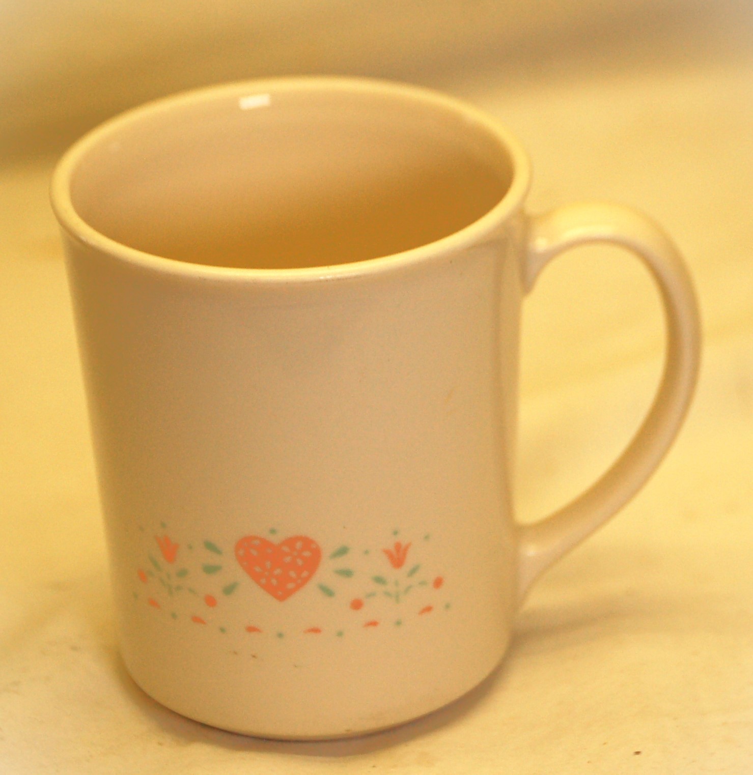 Corelle Corning Coffee Mug Forever Yours Pink Hearts - $9.89