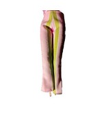 Barbie Pants Retro Light Pink Lime Green thick Stripe Flared Fitted - $263.97 MXN