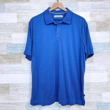 Tommy Bahama Soft Touch Polo Shirt Blue Modal Blend Stretch Casual Mens ... - $39.59