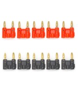 10 Pack Gold PlatedDual Banana Plug Speaker Connectors Screw Type Dual T... - $30.99