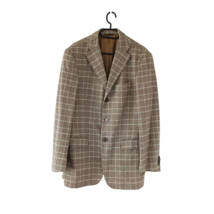 Enrico Covery Mens Gray Plaid Wool Angora Cashmere Sport Coat Jacket siz... - $63.23