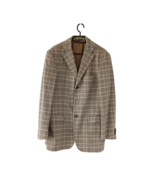 Enrico Covery Mens Gray Plaid Wool Angora Cashmere Sport Coat Jacket siz... - £49.73 GBP