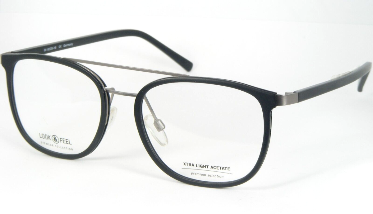 LOOK &amp; FEEL BI 6225-16 MATT BLACK /SILVER EYEGLASSES GLASSES 52-18-140mm... - $67.31