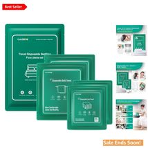 5-Pack Disposable Bed Sheets &amp; Towels Set for Healthy Travel - All-in-On... - $36.58