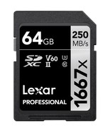 Lexar Professional 1667x 64GB SD SDXC Memory Card UHS-II - Ultra Fast- 2... - £41.13 GBP