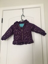 Cherokee Baby Girls Gold Star Print  Puffer Coat Jacket Zip Size 18 Months  - $23.28