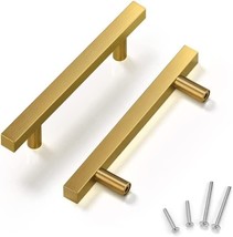 12pc Gold Brushed Square Kitchen Cabinet Handles Dresser Drawer Pulls 3.... - £44.05 GBP