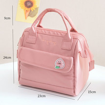 New Badge Pin Lunch Bag Women Large Waterproof Storage Bags Lunch Box Cute Therm - £31.64 GBP