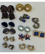 Vintage Clip-On Earring Lot 1980s-90s Bold Enamel Pearl Beaded Statement... - $34.60