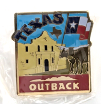 Texas Outback Steakhouse Enamel Pin Advertise Souvenir The Alamo Longhor... - $12.99