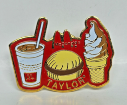 Mcdonalds TAYLOR Farms Soda Pop Hamburger Swirl Ice Cream Cone Lapel Pin  - $7.02 CAD