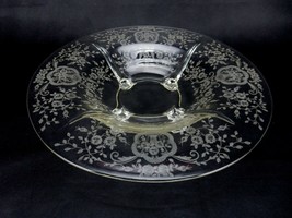 Cambridge Glass 13&quot; Center Bowl Flared 4 Toed Footed 1936-1953 Etched Rose Point - £23.40 GBP