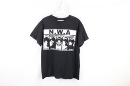 Vtg 90s Mens Small Faded NWA Rap Hip Hop Spell Out T-Shirt Black Ice Cube Eazy E - £89.02 GBP