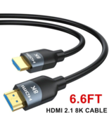 Snowkids 8K HDMI Cable 2.1 6.6FT 48Gbps Ultra High Speed Braided Cord OP... - £8.90 GBP