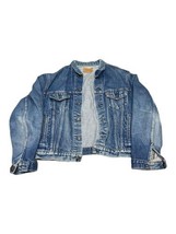 Vintage Levi’s Denim Jacket Size 46 70570 Retro Trucker Jean Pockets Distressed - £50.47 GBP