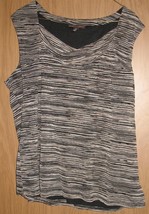 Womens XL Dana Buchman Brown/Black/Gray Sleeveless Tank Top Shirt Blouse - £8.73 GBP