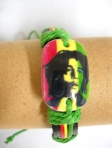 BLACK LEATHER RASTA RED GREEN YELLOW YOUNG BOB MARLEY GREEN CORD TIES BR... - $3.37