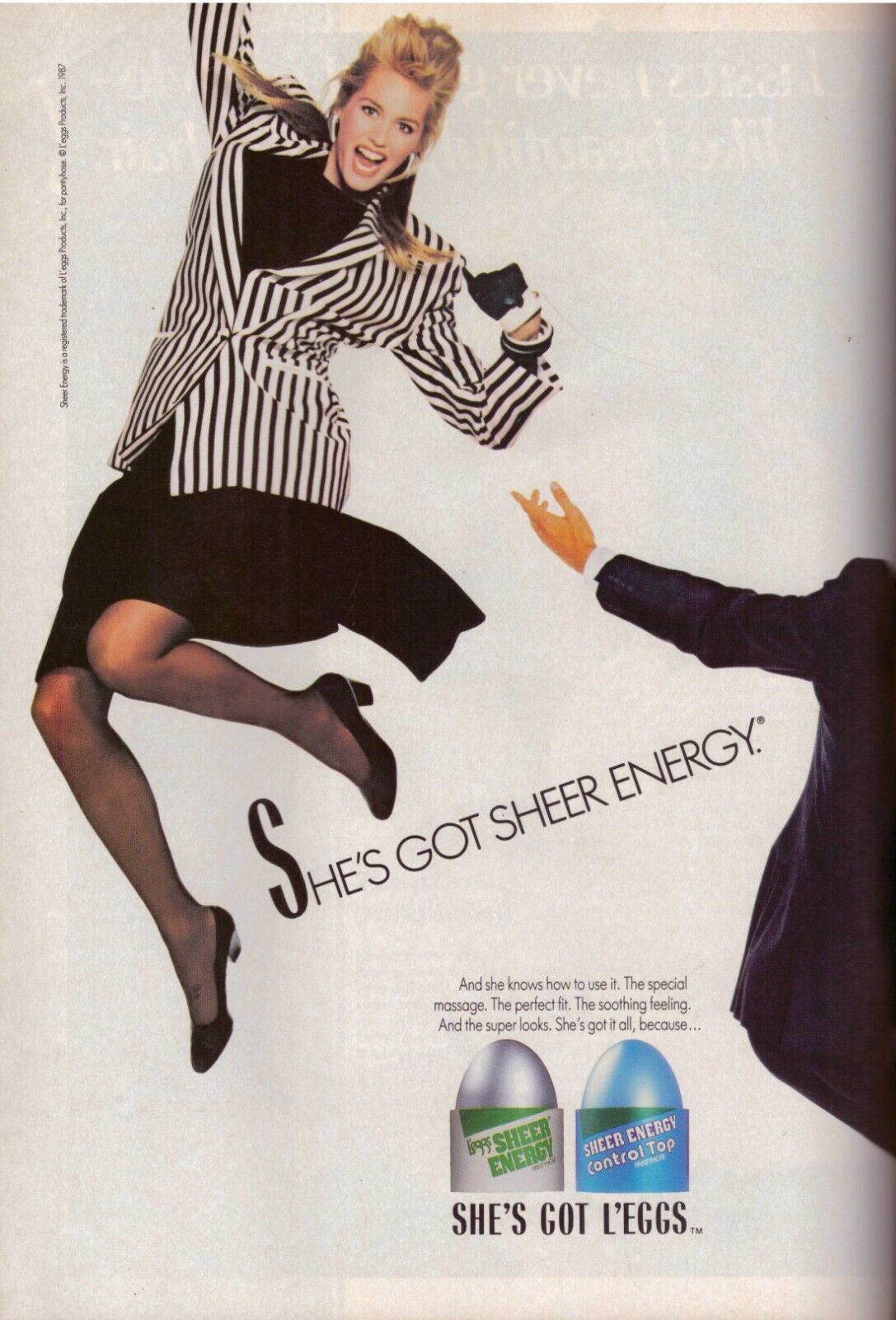 1988 L'Eggs Pantyhose Ashley Richardson Sexy Legs Blonde Vintage Print Ad 1980s - $5.99